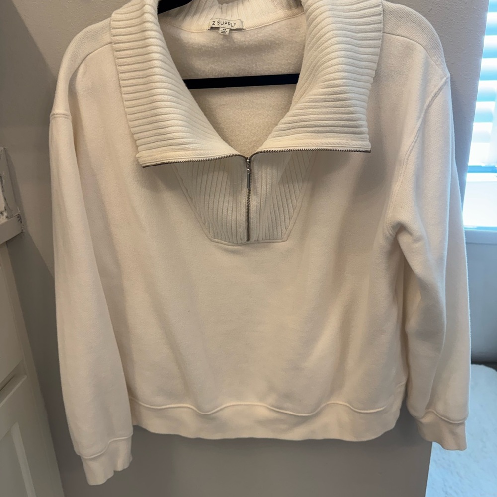 Z Supply Women's Off-White Cowl Neck Sweatshirt